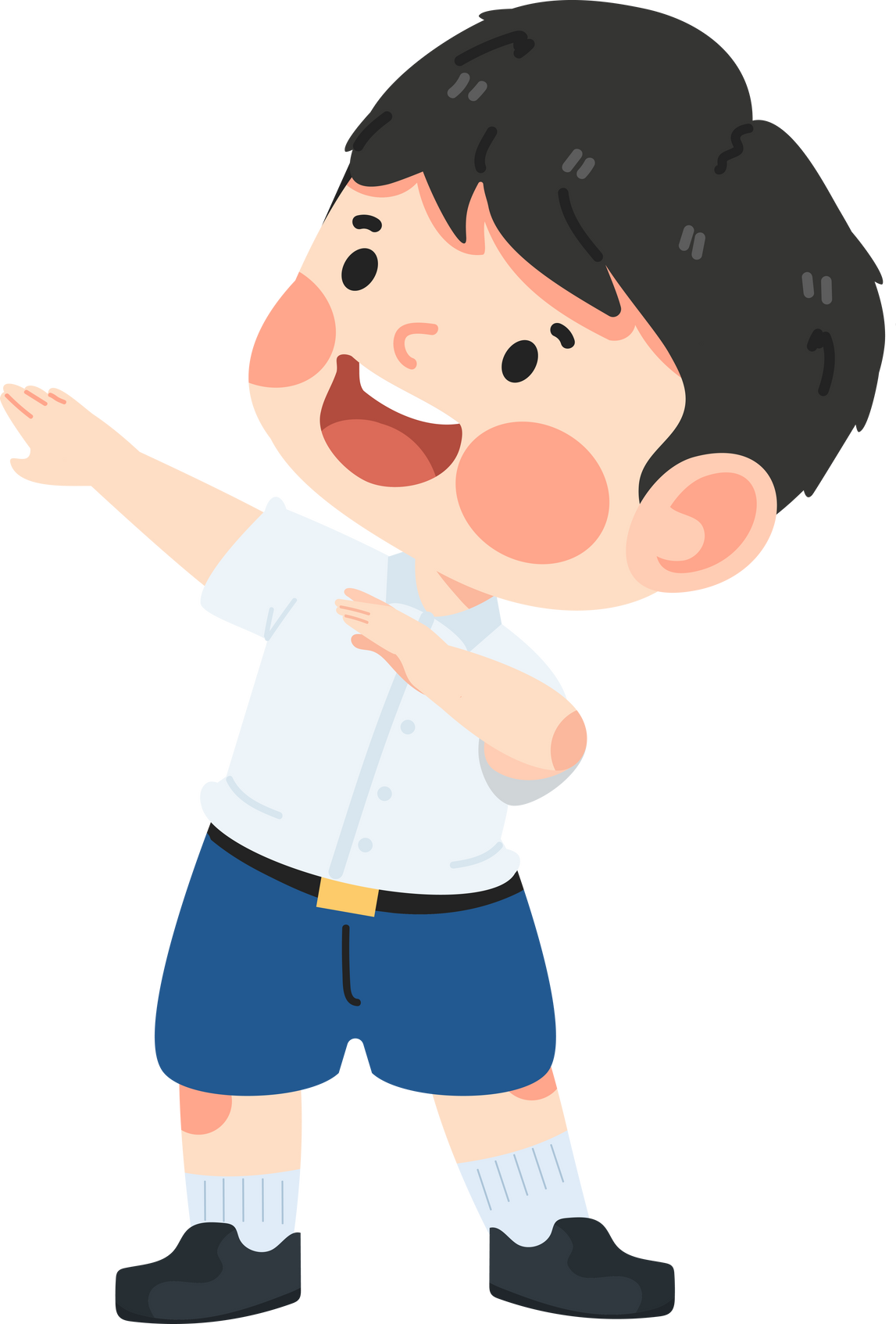 Kid boy student Dabbing Dance cartoon