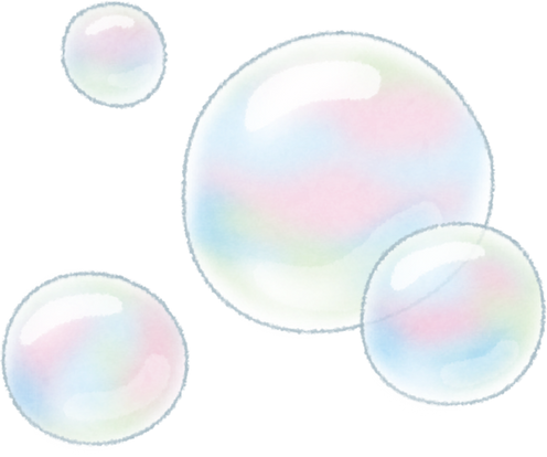 Watercolor Illustration of Floating Soap Bubbles