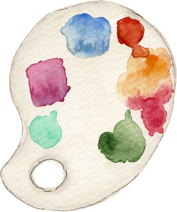 Watercolor artist palette isolated