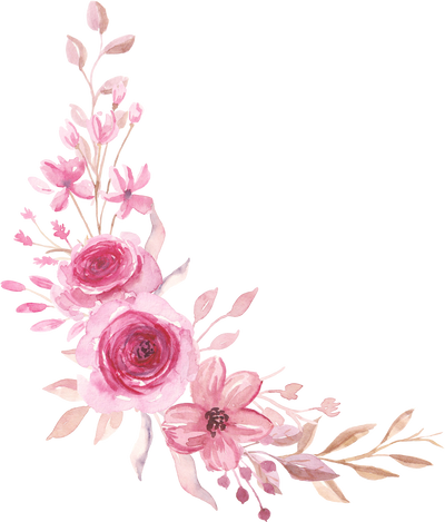 flower arrangement lace border with flower pink